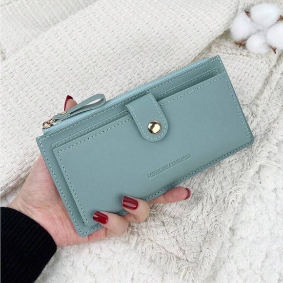 Handbags - ⚠️Clearance Light Blue Long Fold-over And Zipper Wallet